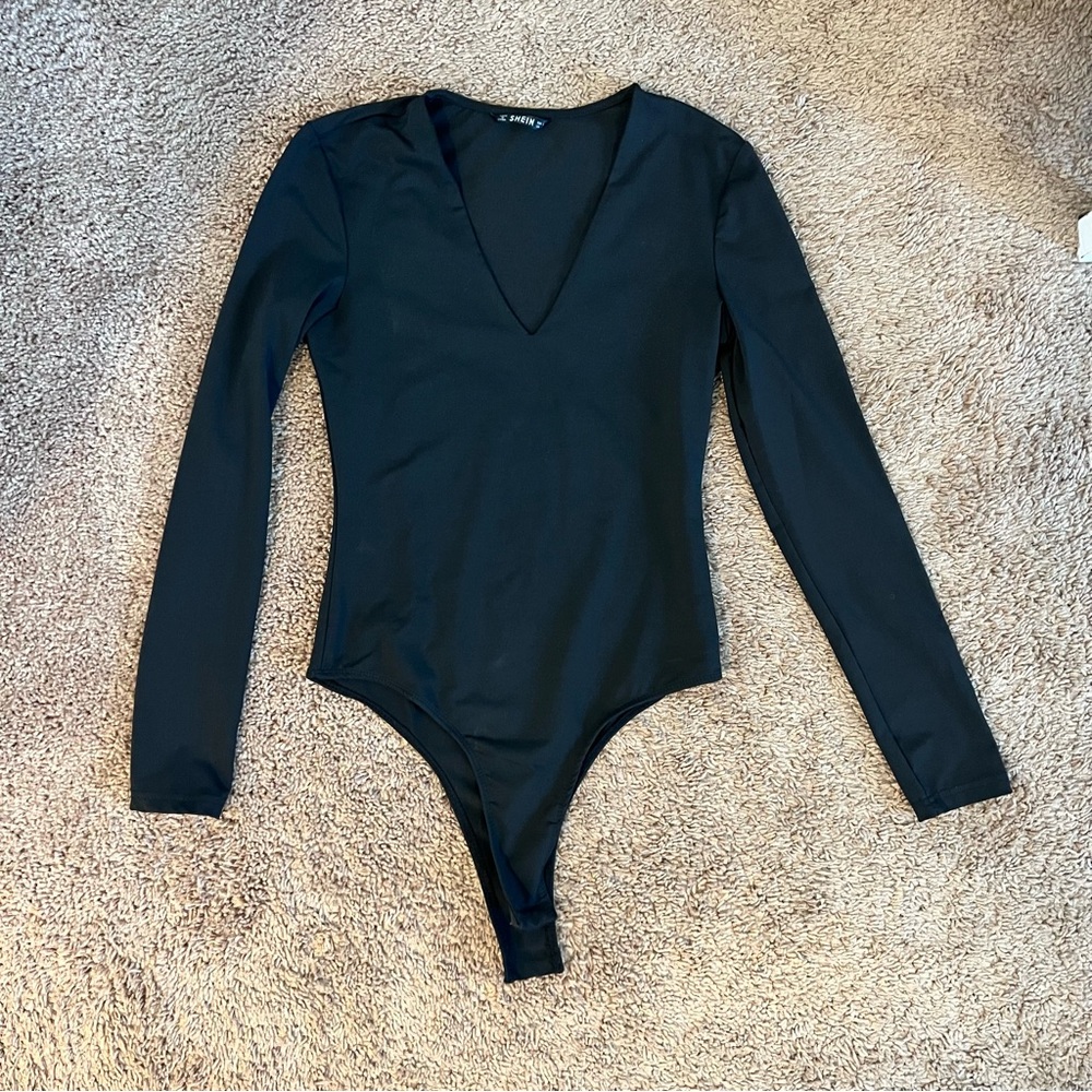 Shein low cut black bodysuit